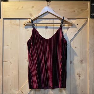 Tart maroon Velvet Spaghetti strap camisole tank | XSmall